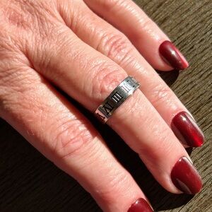 Roman Numeral Stainless Steel Ring - Silver